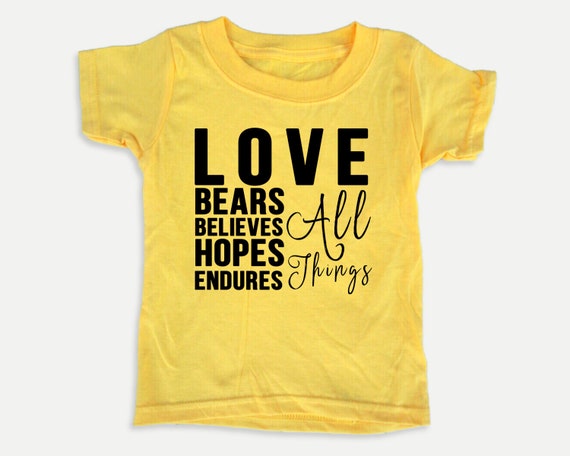 Love Bears all things toddler tee, Christian toddler shirt with Bible verse, Sunday school shirt, Bible t-shirt for toddlers,