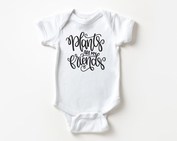 Plants are My Friends baby bodysuit, Garden Plant baby shower gift
