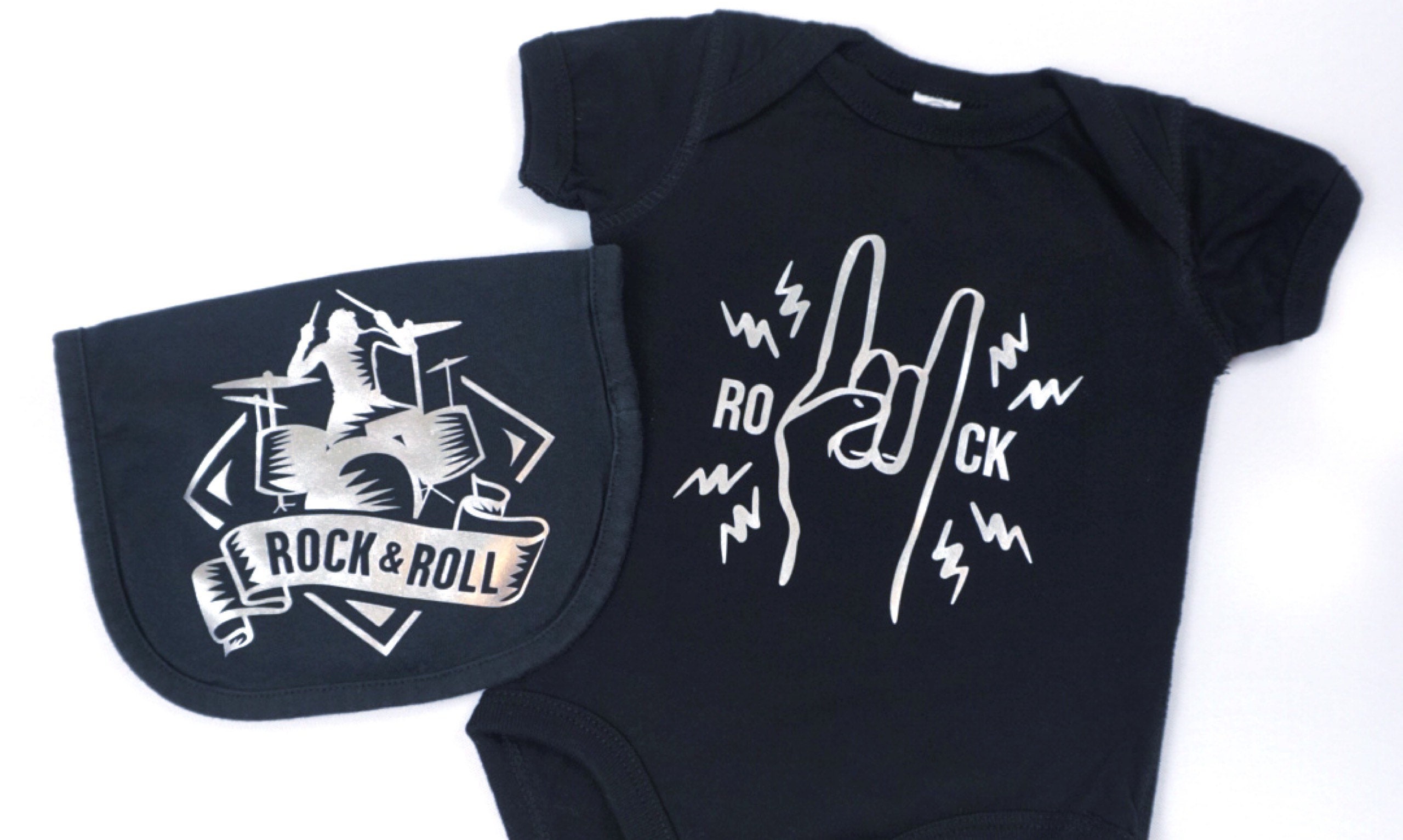 Rock and Roll Baby outfit Music bib and bodysuit set Rock Etsy