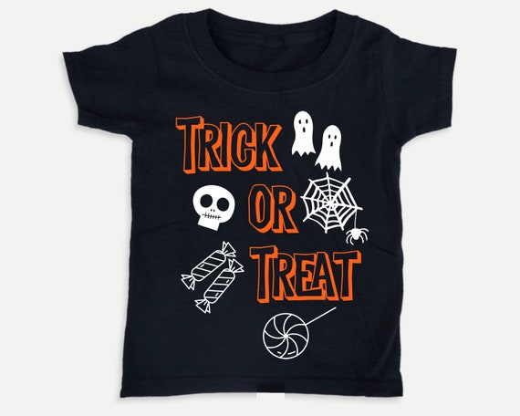 Trick or Treat! Glow in the Dark toddler baby shirt, Halloween tshirt costume, Halloween toddler costume