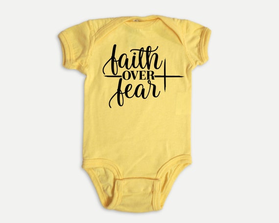 Faith Over Fear baby Bodysuit, Christian baby shower gift, Christian Baby Clothes