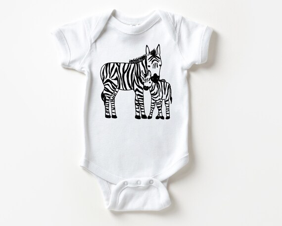 Zebra Mother and Baby Outfit, Zoo Animal Baby clothes, Baby