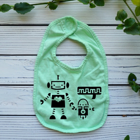 Robot STEM baby bib, Robotics Science baby shower gift, gender neutral baby clothes, Baby