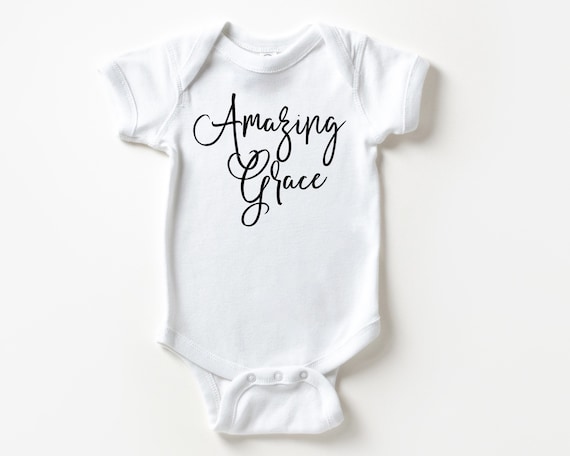 Christian Baby bodysuit, Amazing Grace gender neutral, Baby , Christian Gift