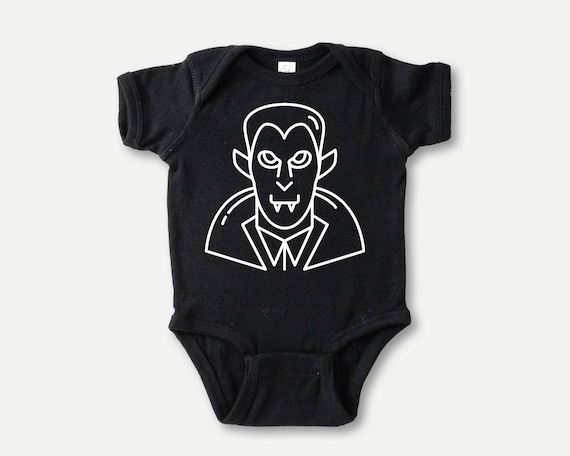Dracula Vampire Halloween infant bodysuit, Glow in the Dark baby costume, babys first halloween costume, Gender neutral baby halloween