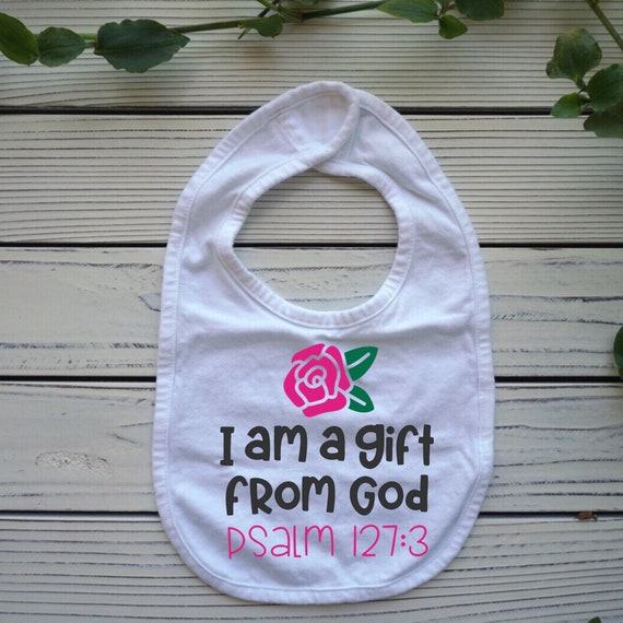 I am Gift From God Christian baby Girl bib, christian baby shower gifts, Baby  , Christian  Gift