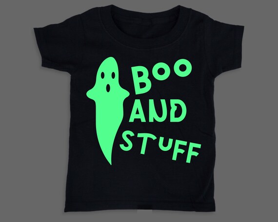 Boo and Stuff! Glow in the Dark toddler baby shirt, Halloween tshirt costume, Halloween toddler costume