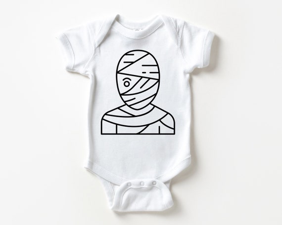 Mummy Halloween infant bodysuit, Glow in the Dark baby costume, babys first halloween costume, Gender neutral baby halloween