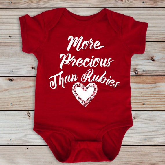 More Precious than rubies baby outfit, Bible verse baby gift, Christian baby girl clothes, Baby