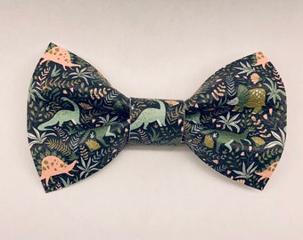 Dinosaur Faux Leather Clip on Bow Tie