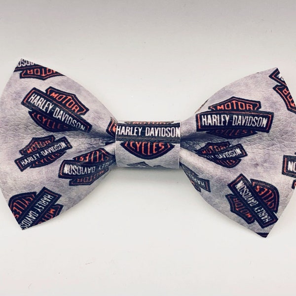 Smokey Motorcycle Faux Leather Bow Tie