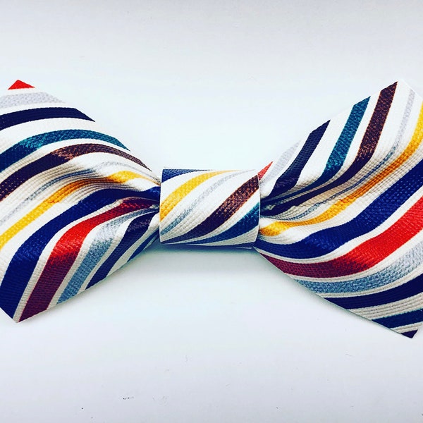 Kids Striped Clip on Bow Tie