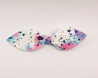 Paint Splatter Top Knot Hair Bow