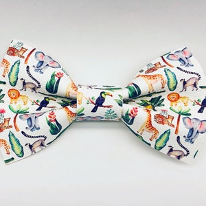 Safari Animals Clip on Bow Tie