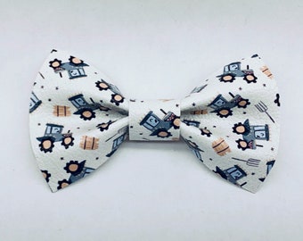 Tractor Faux Leather Bow Tie