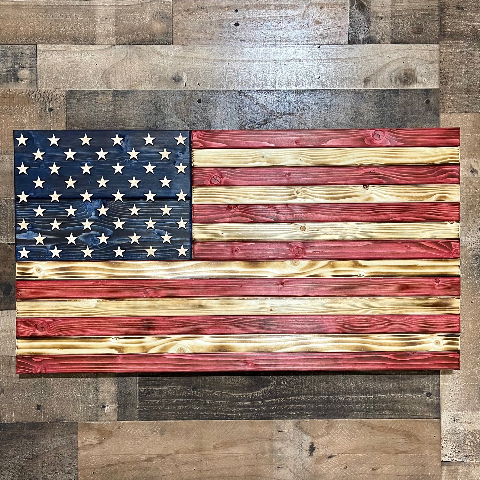 Wooden American Flag Wooden US flag Flag Wall Art 36 x Etsy