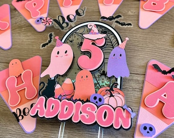 Groovy Halloween Cake Topper: Spooky Birthday Party Decor