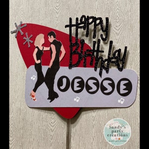 Grease cake topper, Grease Birthday, Custom Grease party decor