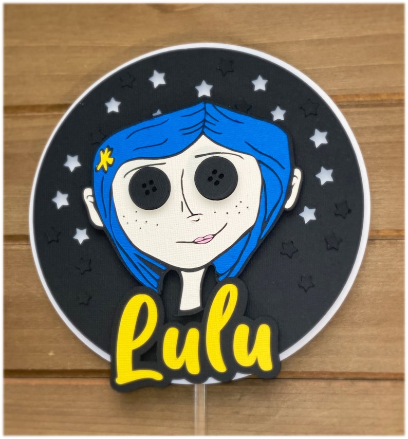 Coraline Birthday Cake Topper: Personalized Party Decor Bild 1