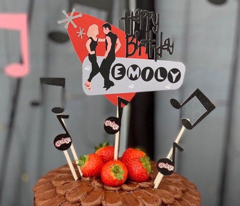 Grease cake topper Grease Birthday Custom Grease party decor Etsy