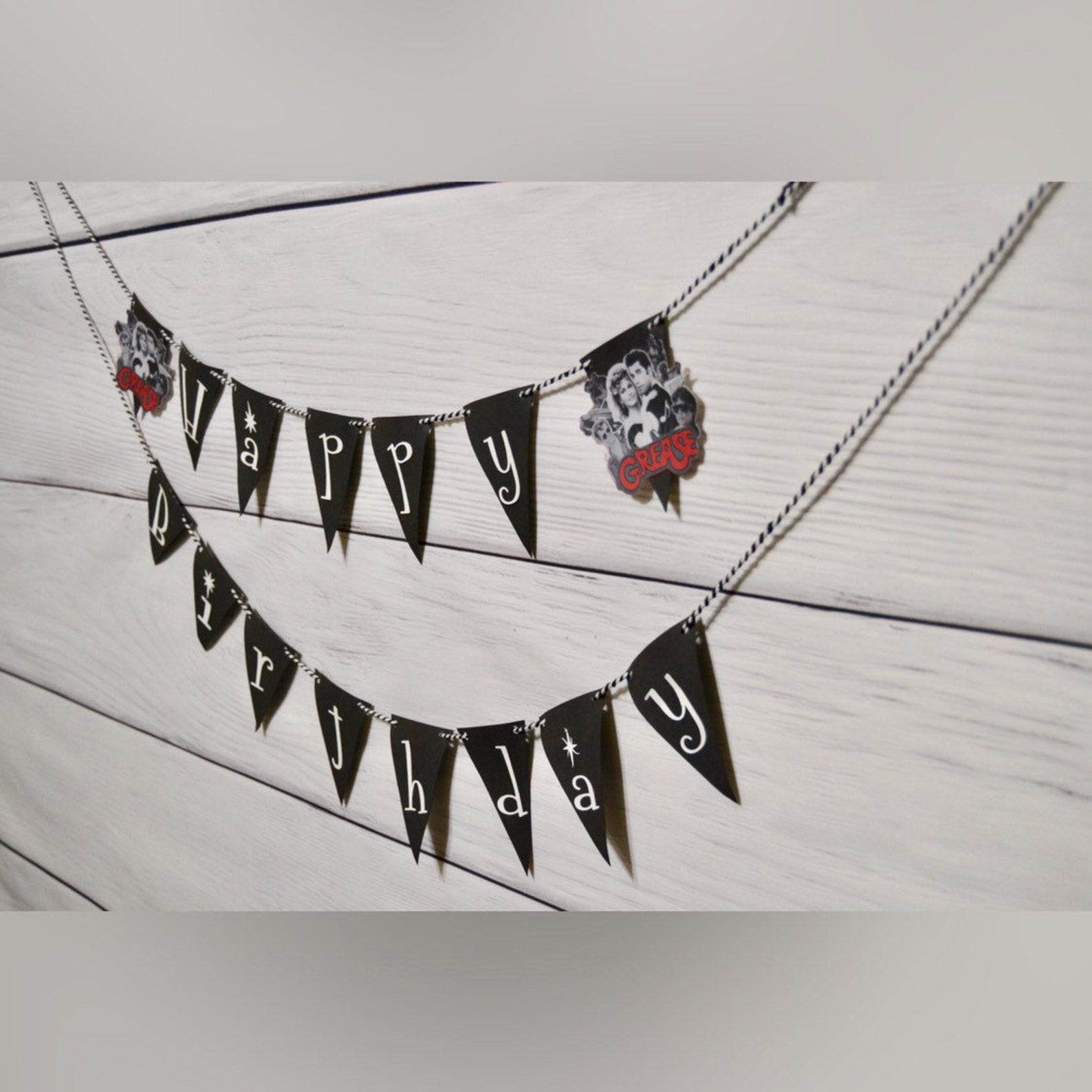 Grease Birthday Banner Grease Themed Party Etsy