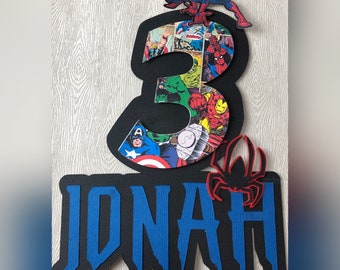 Super Heroes Birthday cake topper