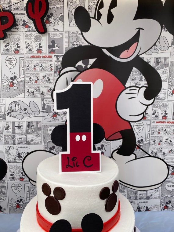 Mickey Mouse Inspired Cake Topper 1st Year Cake Topper - Etsy