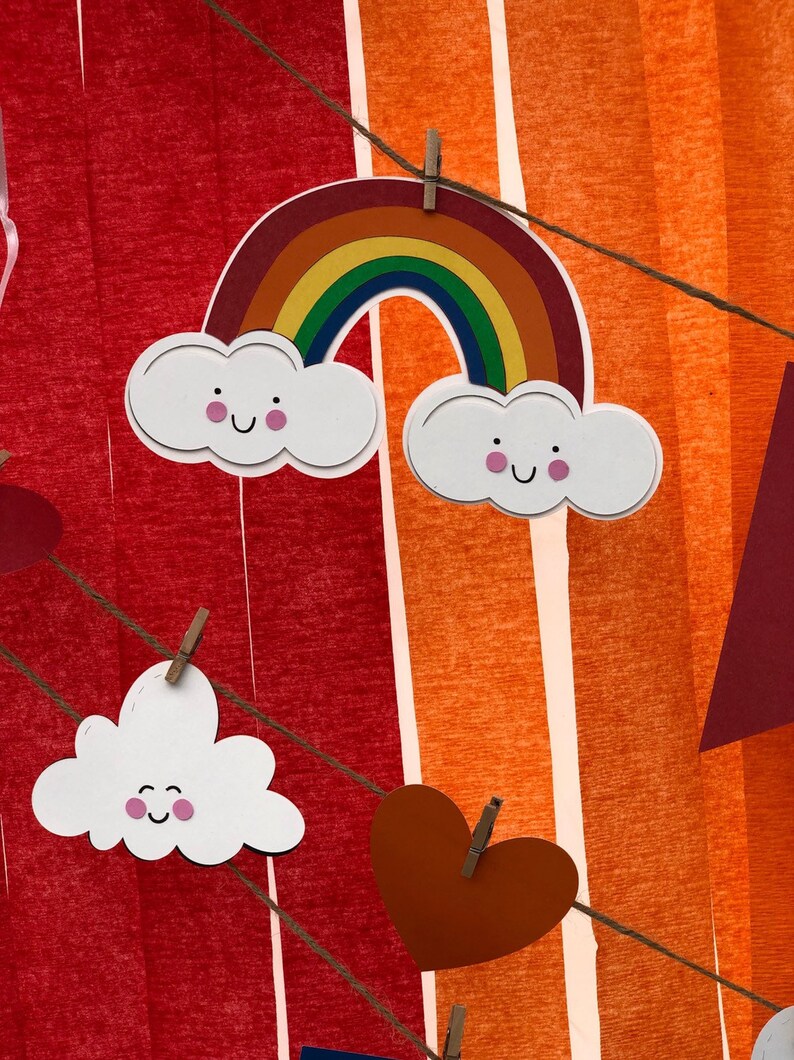 Rainbow Birthday Banner Rainbow Party Decor Rainbow Garland Etsy