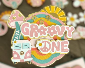 Groovy One Cake Topper: Retro 1st Birthday Party Decor