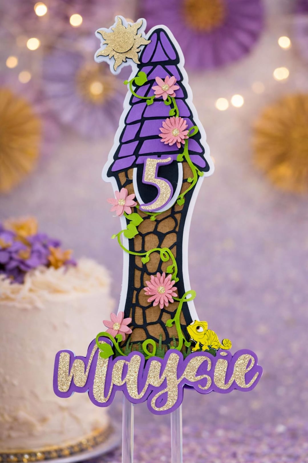 Rapunzel Tower Cake Topper – Tangled Inspired Birthday Party Decoration ...