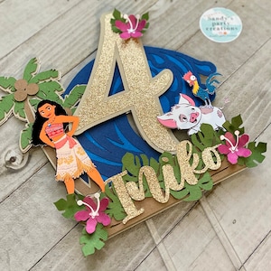Personalized Moana Birthday Cake Topper: Tropical Party Decor