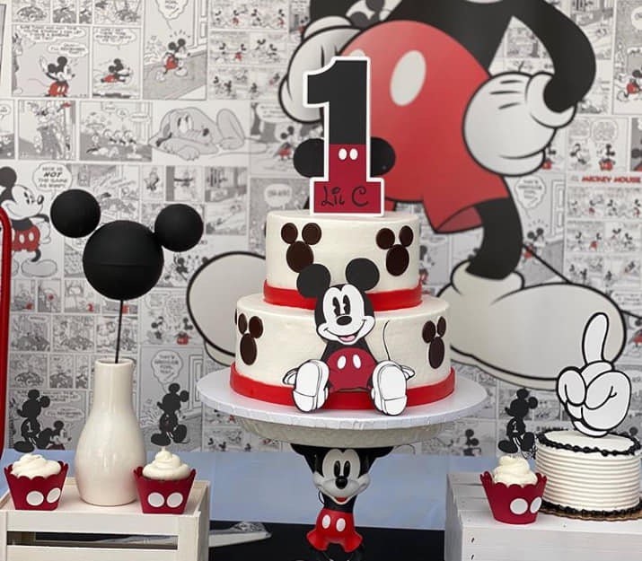 Mickey Mouse cake table backdrop decor @lalaspartycreations5 IG  Mickey  mouse birthday decorations, Mickey mouse themed birthday party, Mickey  mouse theme party