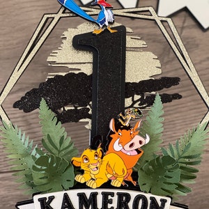 Lion King 1st Birthday Cake Topper & &quot;Wild One&quot; Banner