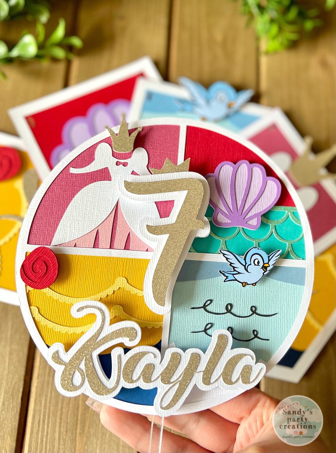 Disney Princess Inspired Cake Topper, Custom Princess Cake Topper ...