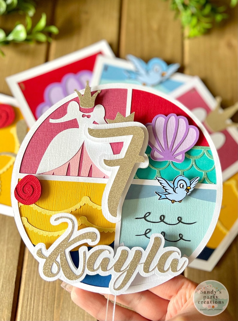 Personalized Princess Cake Topper: Birthday Party Decor