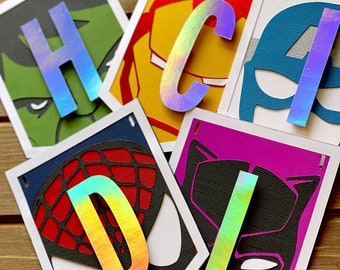 Super Heroes banner, Super hero garland