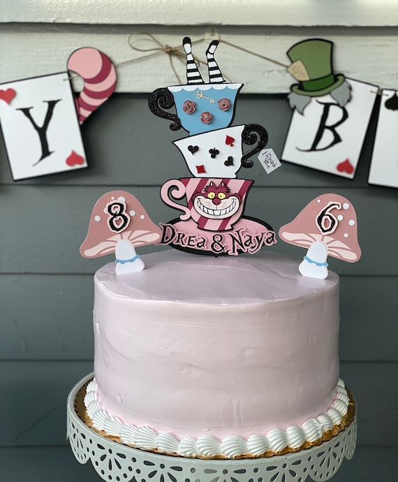 Alice in Wonderland Cake Topper. Alice in Wonderland Birthday