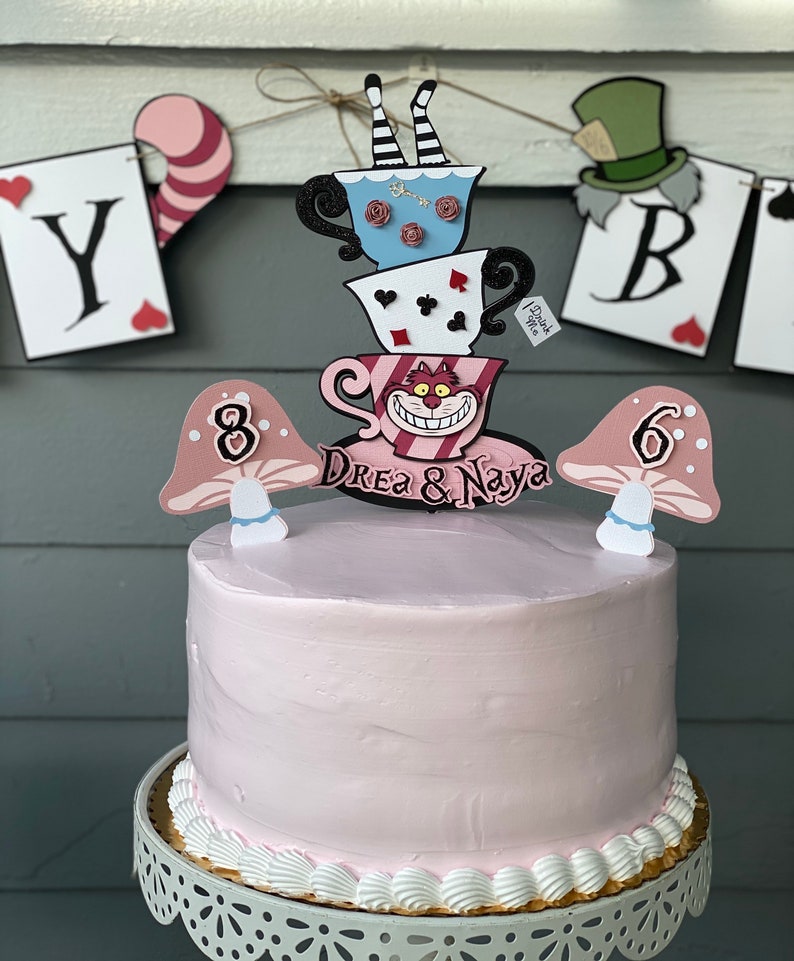 Alice in Wonderland Cake Topper Birthday Party Decor Alice Etsy