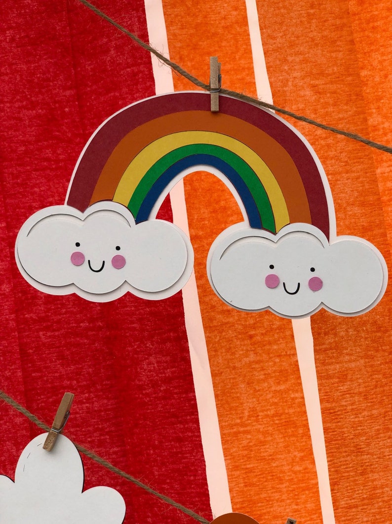 Rainbow Birthday Banner Rainbow Party Decor Rainbow Garland Etsy