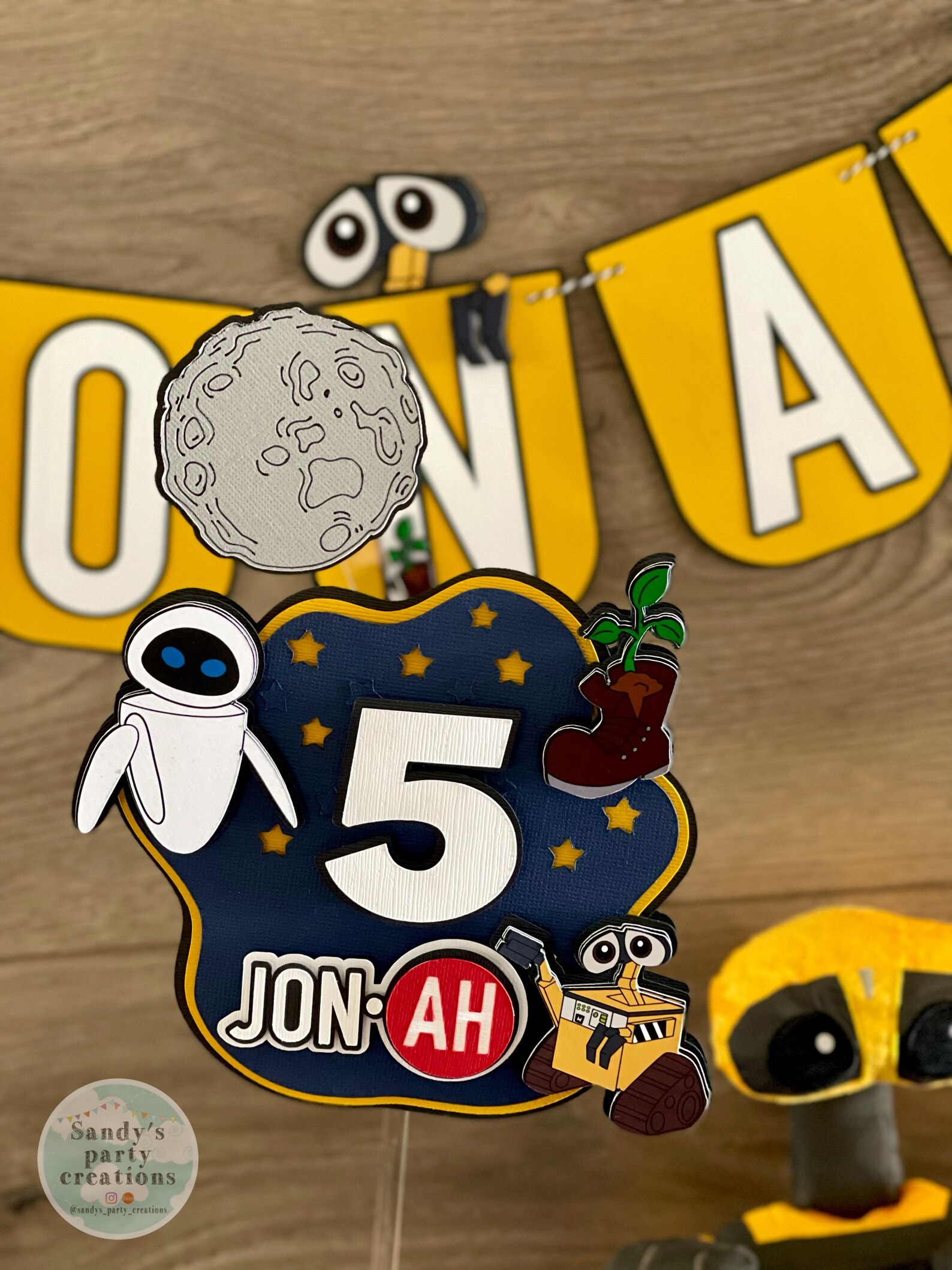 Walle Cake Topper Walle Birthday Party Walle and Eve Cake Etsy