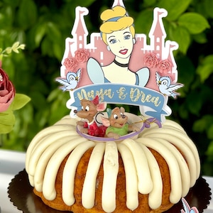 Cinderella Birthday Cake topper, Cinderella party decoration