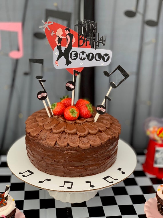 Grease Cake Topper Grease Birthday Custom Grease Party Decor Etsy