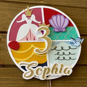 Disney Princess Inspired Cake Topper Custom Princess Cake - Etsy