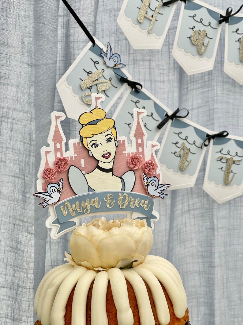 Cinderella Birthday Cake Topper, Cinderella Party Decoration - Etsy