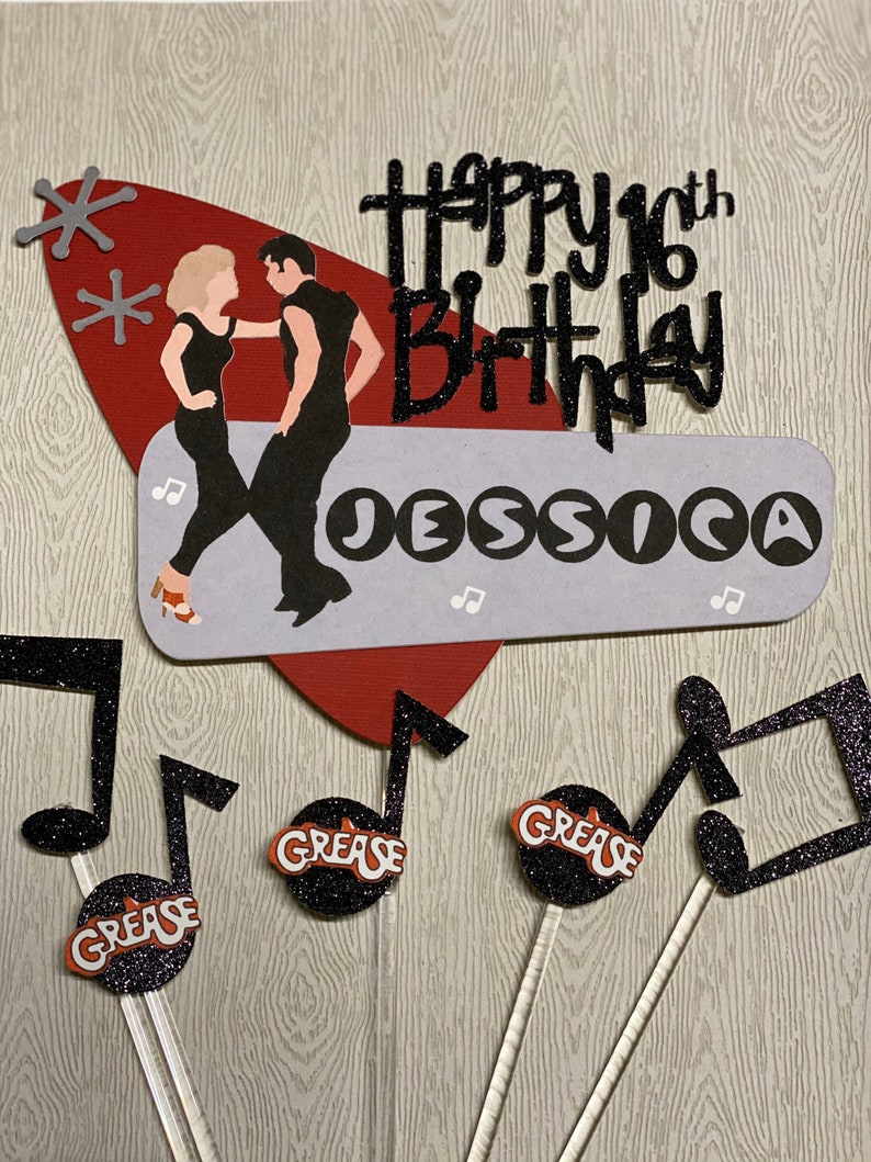 Grease cake topper Grease Birthday Custom Grease party decor Etsy
