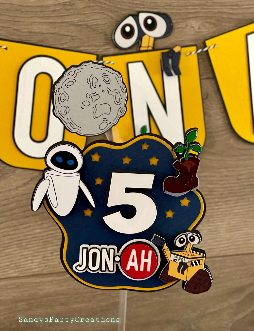 Walle Cake Topper, Walle Birthday Party, Walle and Eve Cake Topper