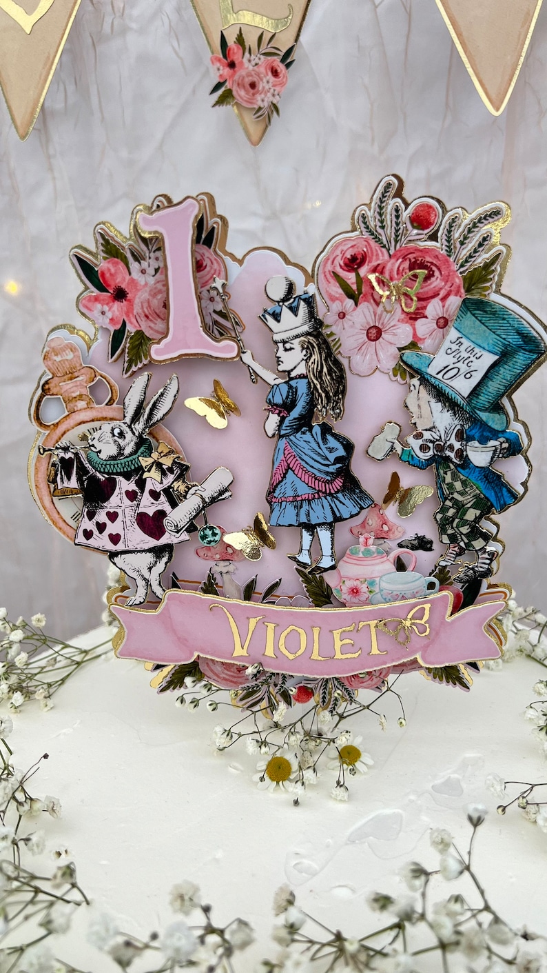 Alice in Wonderland Cake Topper Birthday Party Decor Alice Etsy