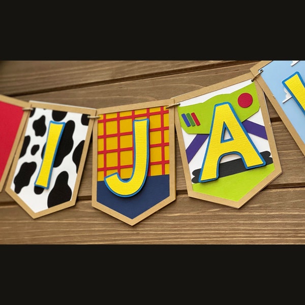 Toy Story Birthday, Toy Story Custom banner, Toy Story party decor, Room decor, Toy Story name banner.