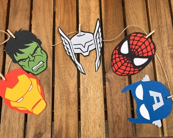 Super Heroes banner, Super hero garland