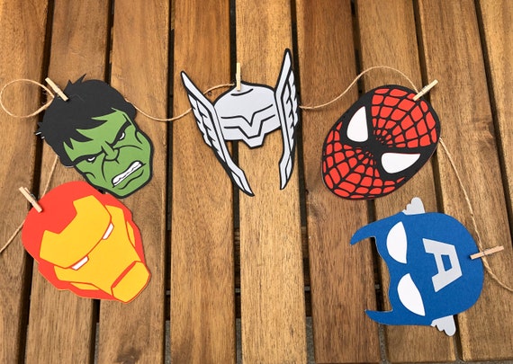 Decoración de cumpleaños de Avengers banner de superhéroes superheroes decoracion Decoración de cumpleaños de Avengers banner de superhéroes